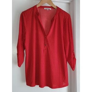 Emily Daniels Women's Red Blouse Size PXL Polyester Spandex Stretch Top